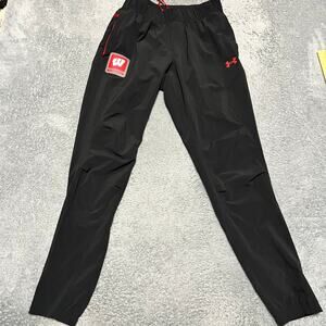 Under Armour Pants Mens Medium Wisconsin Badgers 1378444 Black Zip Pocket